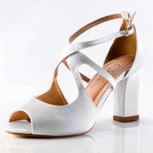 Sandalia Cetim Cristal Branco